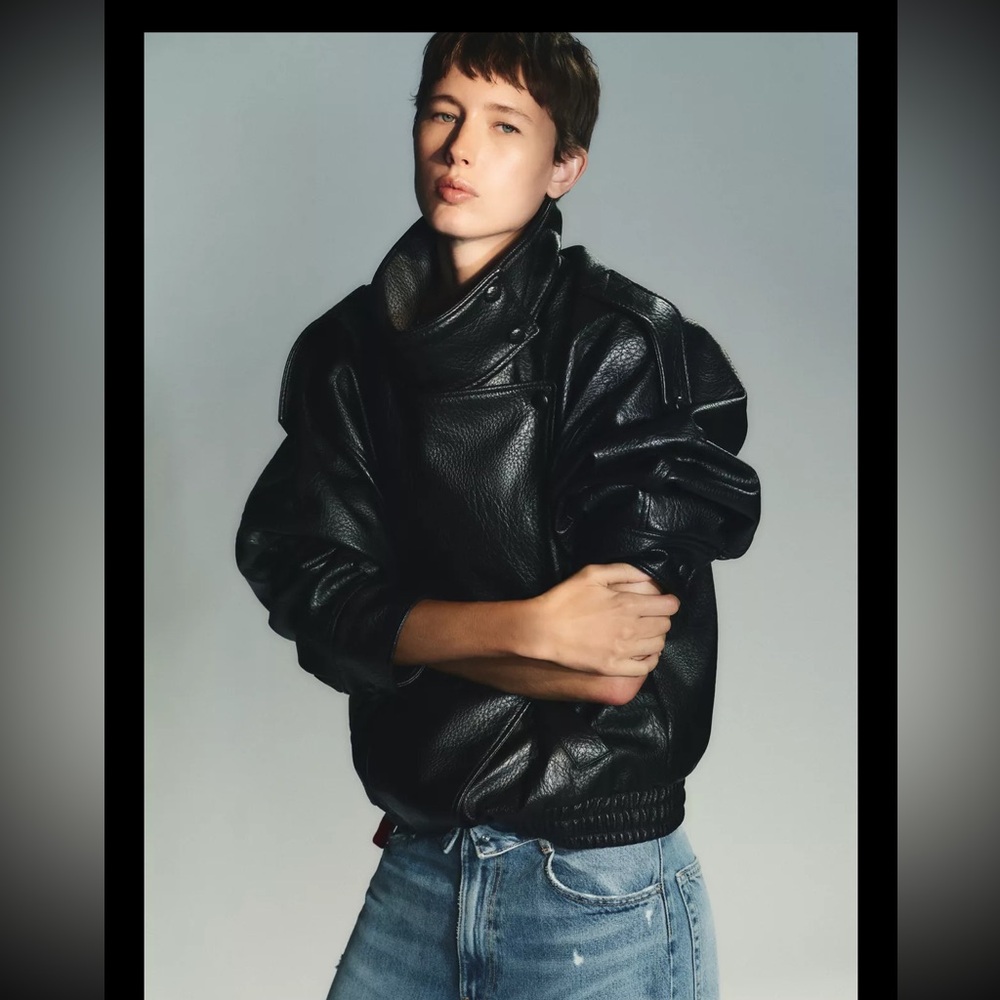 Viral Zara Black Faux Leather Jacket